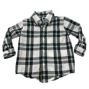Janie and Jack Plaid Long Sleeve Button Down Shirt